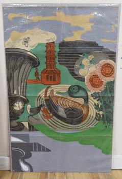Edward Bawden RA (1903-1989), overpainted poster, 'Kew Gardens', 101.5 x 63.5cm, unframed
